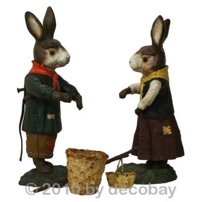 Osterhasen Figuren Frau Hase & Mann Oster Dekoration