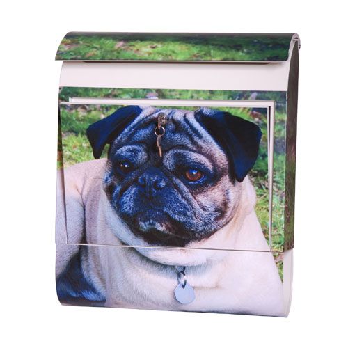 Briefkasten Mops Pug + Ton Wandbriefkasten Briefkasten Brief Kasten