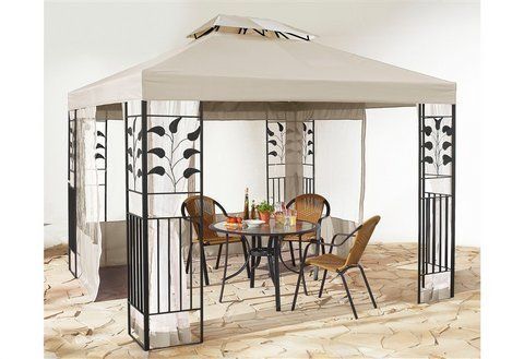 Pavillon Blaetter Pavillion Garten Pavillon 3x4 beige Partyzelt 2g156