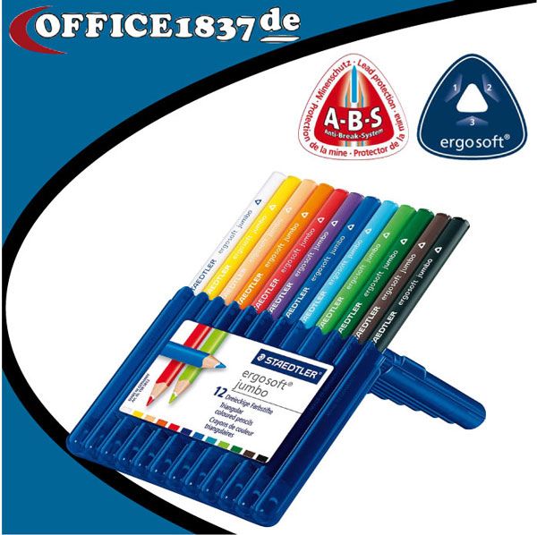 12 X STAEDTLER FARBSTIFTE BUNTSTIFTE ERGOSOFT JUMBO 158