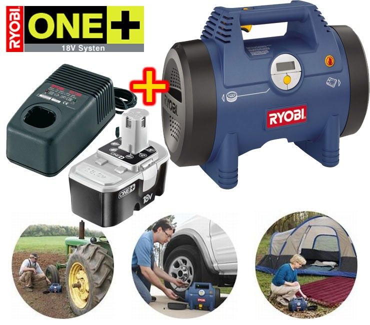 RYOBI CP 180 M ONE+ SET 18V AKKU KOMPRESSOR PUMPE FAHRRAD AUTO