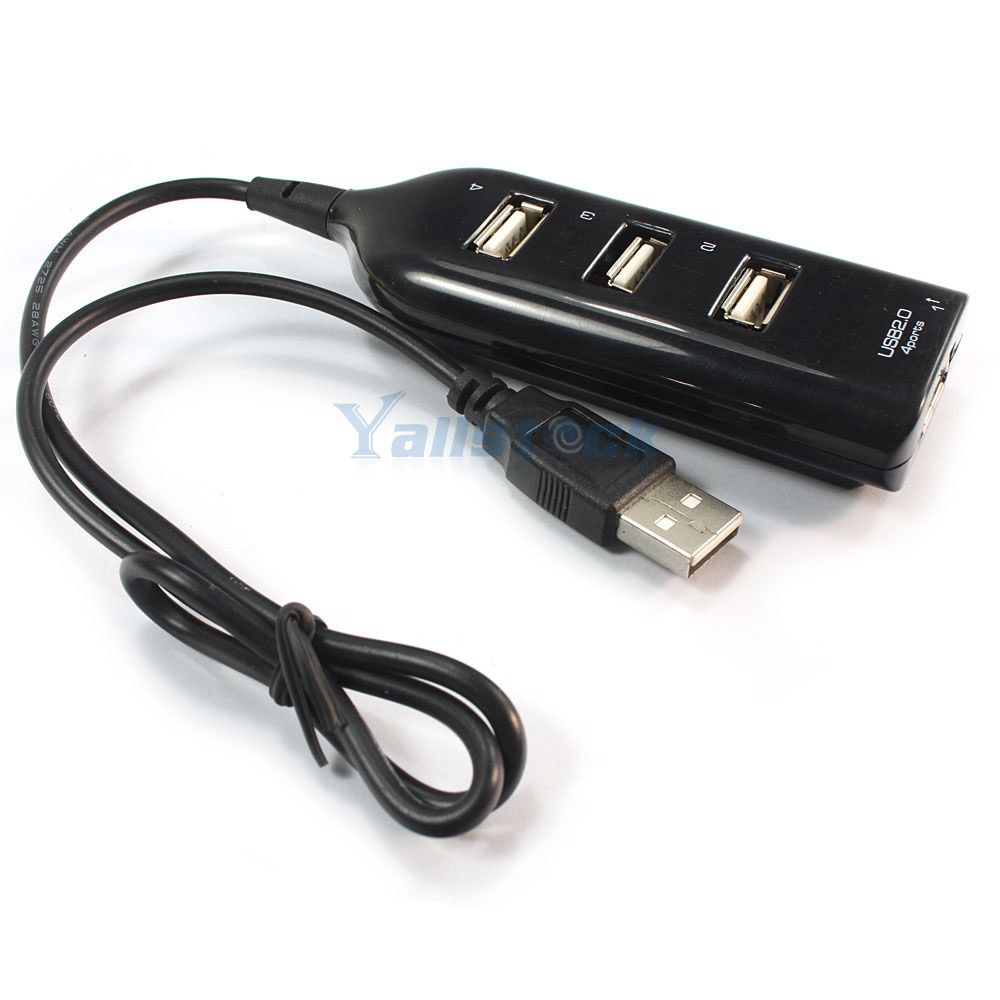 New 4 Port USB 2.0 480 Mbps High Speed USB HUB Laptop PC Slim Smallest