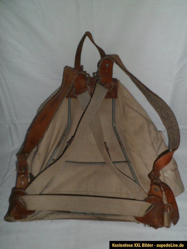 Alter Rucksack Wehrmacht WK II WK 2 Leinen mit Tragegestell Militär