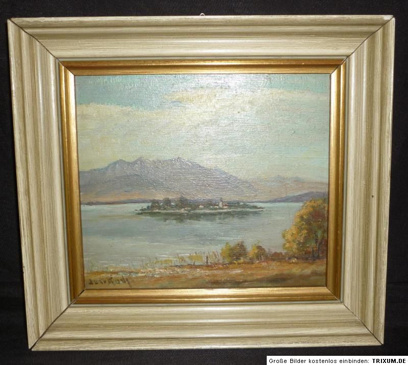 Gemälde Öl a. Sperrholz Josef Koch Chiemsee 1961 painting