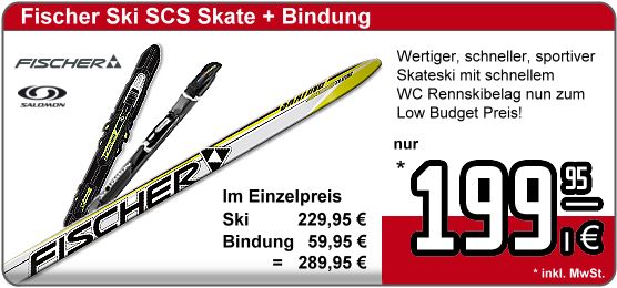 Fischer SCS Skating Ski +gratis Bindung NNN oder SNS