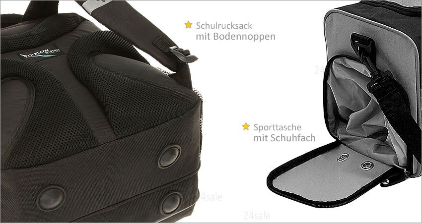 5er SET TOITO WEAR Schulrucksack + Sporttasche SCHWARZ on PopScreen