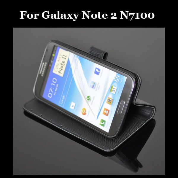 Leder Schutzhülle Tasche stand w/ 2 Folie fur Samsung Galaxy Note 2
