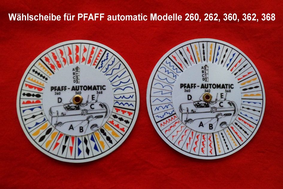 Pfaff 230 330 332 260 262 360 362 368 automatic Musterwählscheibe