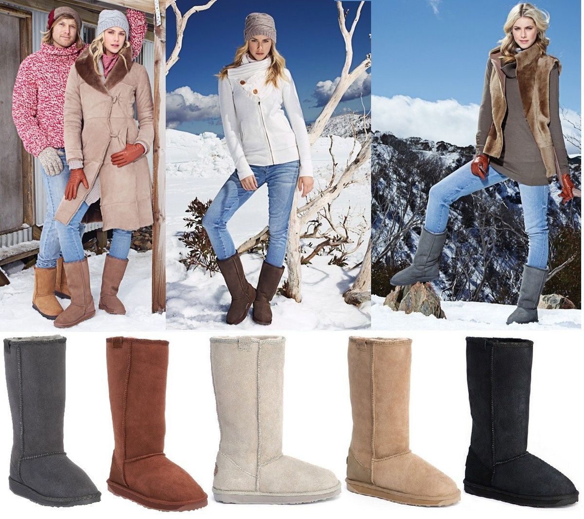 Hi Lammfell Lammwolle Stiefel Winterstiefel Damen UVP 229€