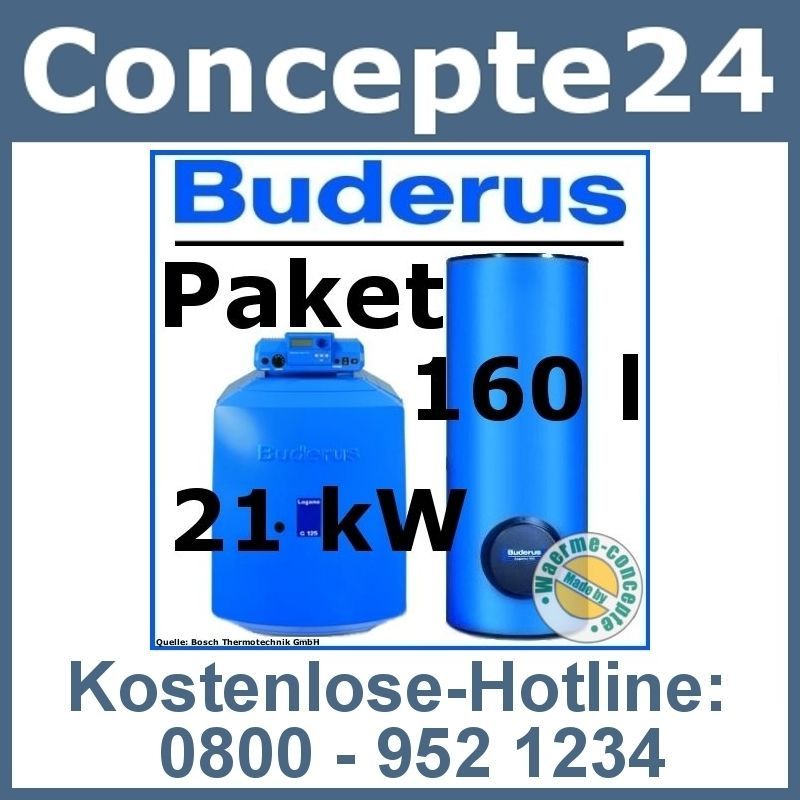 Buderus Logano G125 Eco 21 kW SU160 Paket K22 Öl Öl Heizung