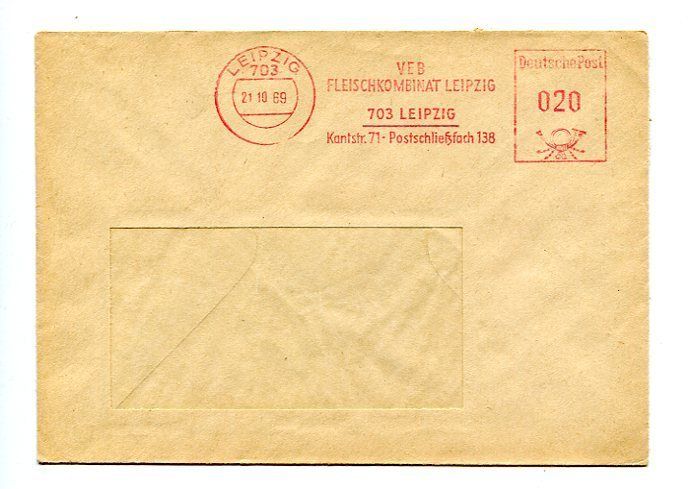 DDR Brief AFS Leipzig 21.10.69 VEB Fleischkombinat Leipzig 267