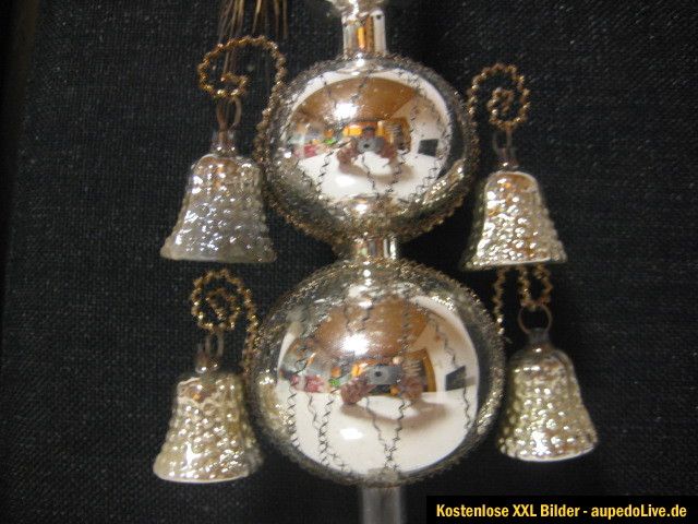 alter Glas Christbaumschmuck Baumbehang Kugeln Spitzen Quetschkugeln