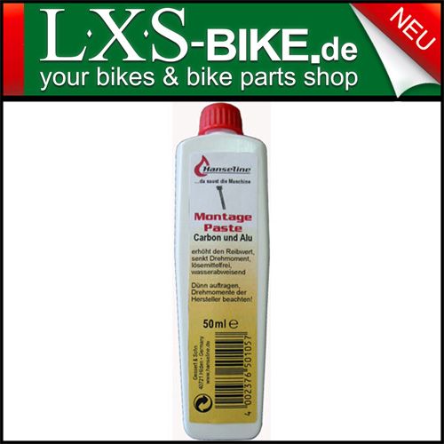 Hanseline Carbon Montagepaste 50ml Fahrrad  Pflegemittel assembly