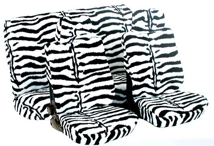 SITZBEZUG VELBOA ZEBRA Vordersitze 4 teilig seidenweich