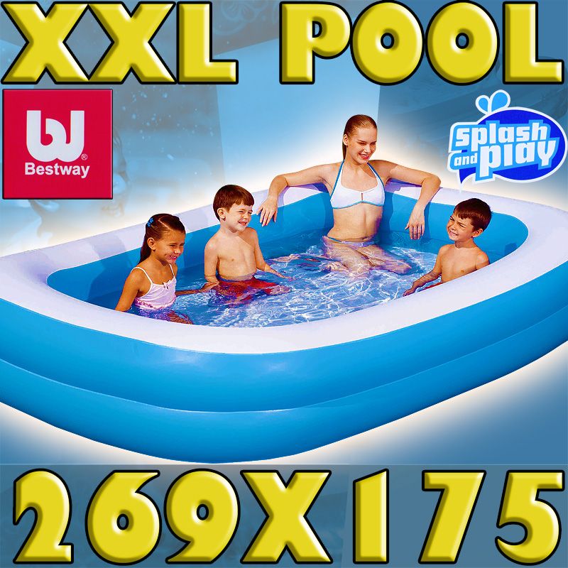 XXL Familienpool 269 x 175 cm   pures Planschvergnügen für die ganze