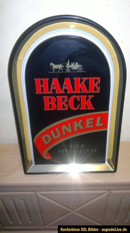 HAAKE BECK BIER LEUCHTREKLAME WERBEKASTEN LEUCHTKASTEN WERBESCHILD