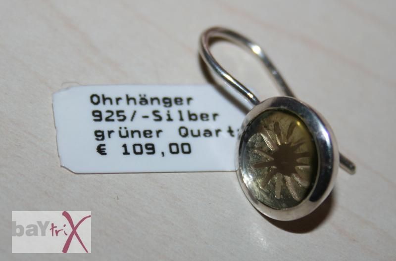 Ohrhänger Bastian 925er Silber grüner Quarz