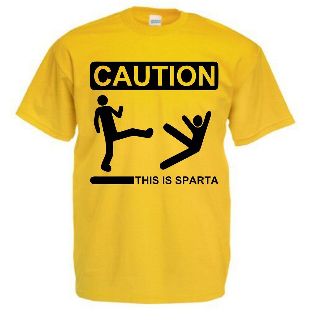 This is Sparta 300 Caution Wet Floor Sign Funny Pub Joke T shirt