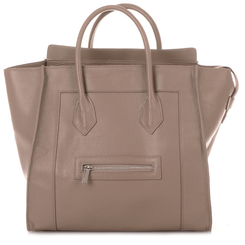 ROUVEN Taupe Kalbleder MAYDLEN Tote Bag Leder Damen Handtasche Tasche