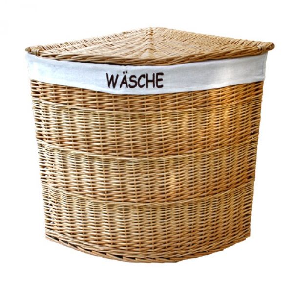 Eck ecke Wäschekorb Wäschetruhe aus Weide 51x51xH60 cm Rattan