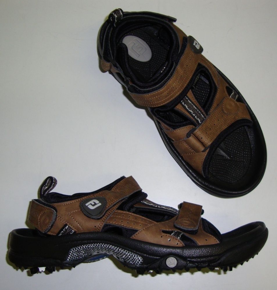 FJ Golf Sandalen Sommerschuhe schwarz mit braun 43 NEU