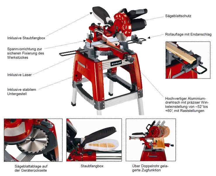 EINHELL RT SM 305 L SÄGE ZUGSÄGE KAPPSÄGE GEHRUNGSSÄGE