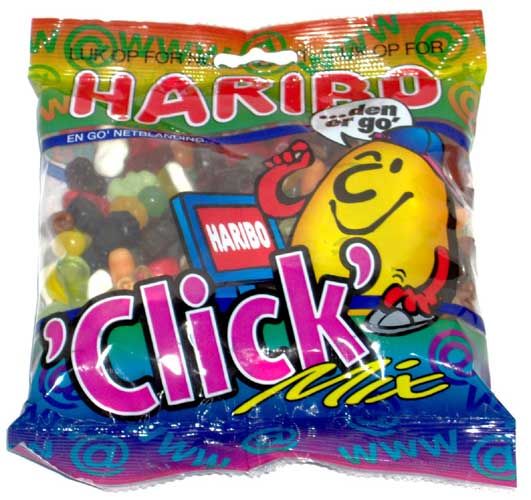 ORIGINAL HARIBO CLICK MIX 325g WEINGUMMI LAKRITZ DRAGEE