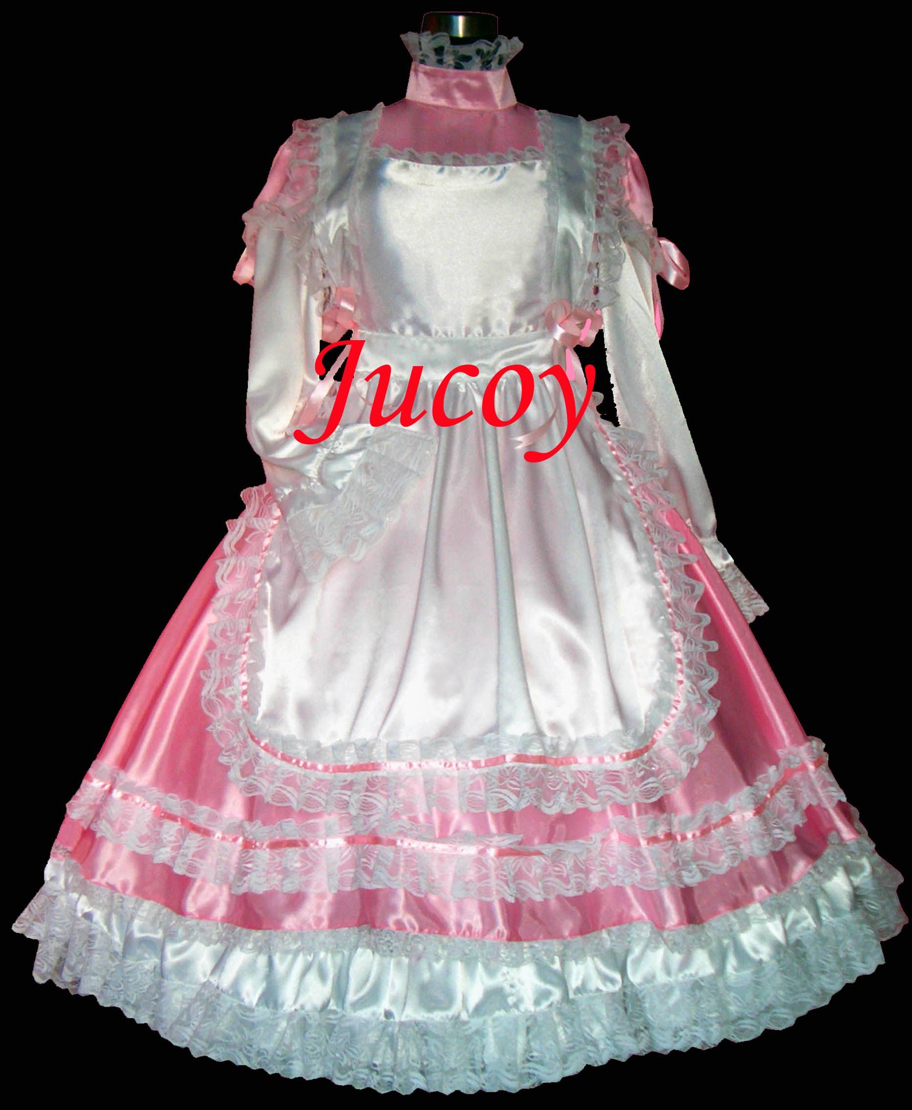 Sissy Maid Pink Satin Dienstmädchen Kostüm (Zofen) G327