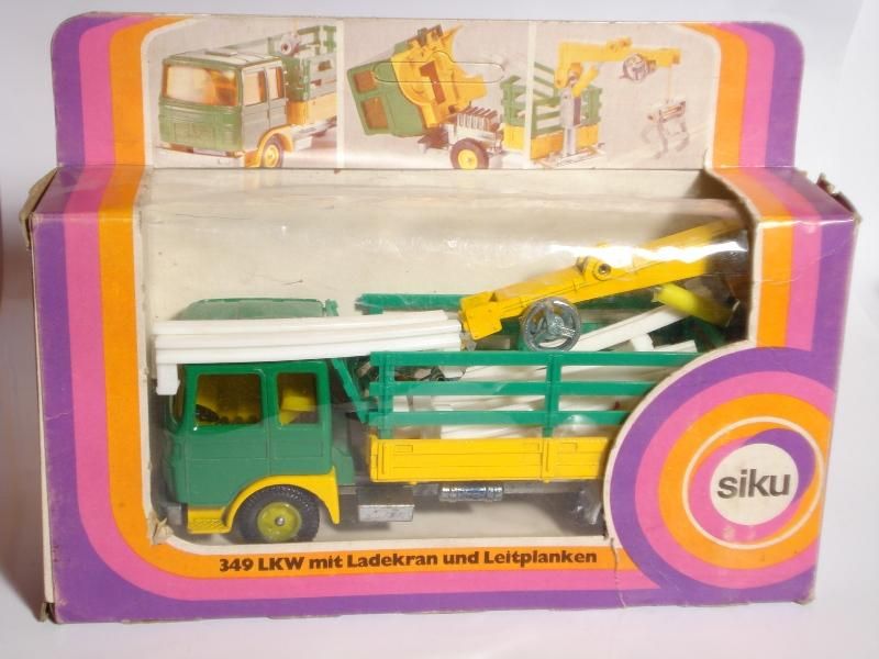 Siku V 349 LKW mit Kran und Leitplanken (MAN)  mint + komplett in OVP