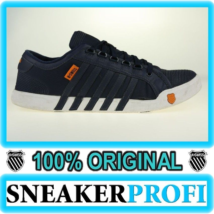 B359] K Swiss NEWPORT T Gr. 44 UK 9,5 SONDERPREIS navy orange B Ware