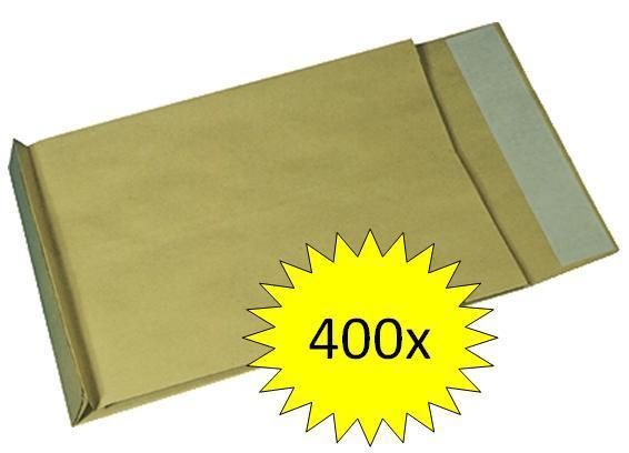 400 Faltentaschen B4 250 x 353 x 40 mm Versandtaschen BRAUN ** AKTION