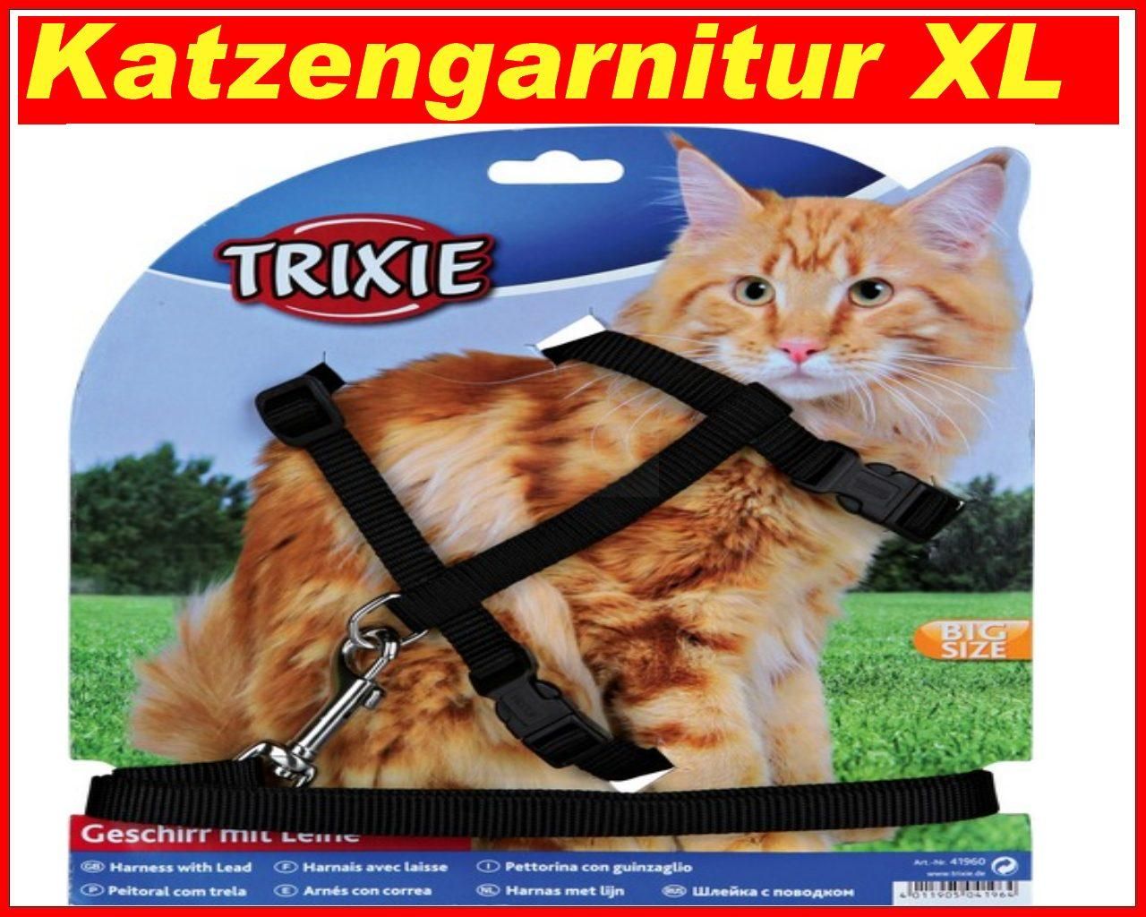 Katzengeschirr Katzengarnitur mit Leine XL große Katzen Brustgeschirr