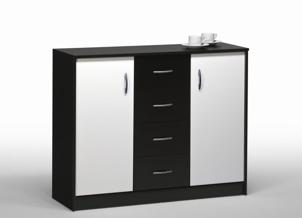 Aktenschrank Schrank Mehrzweckschrank Mod.358 Schwarz Weiss