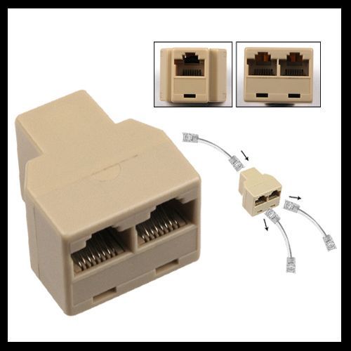 NEU Lan Netzwerk RJ 45 1 auf 2 Buchse Adapter für PC