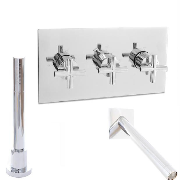 Wege Kreuz Thermostat Dusche Badewanne Armatur Set