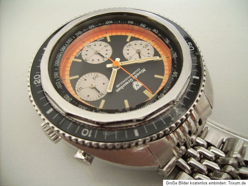 NIVADA GRENCHEN CHRONOKING valjoux 72 AUTOMATIK alte ARMBANDUHR old