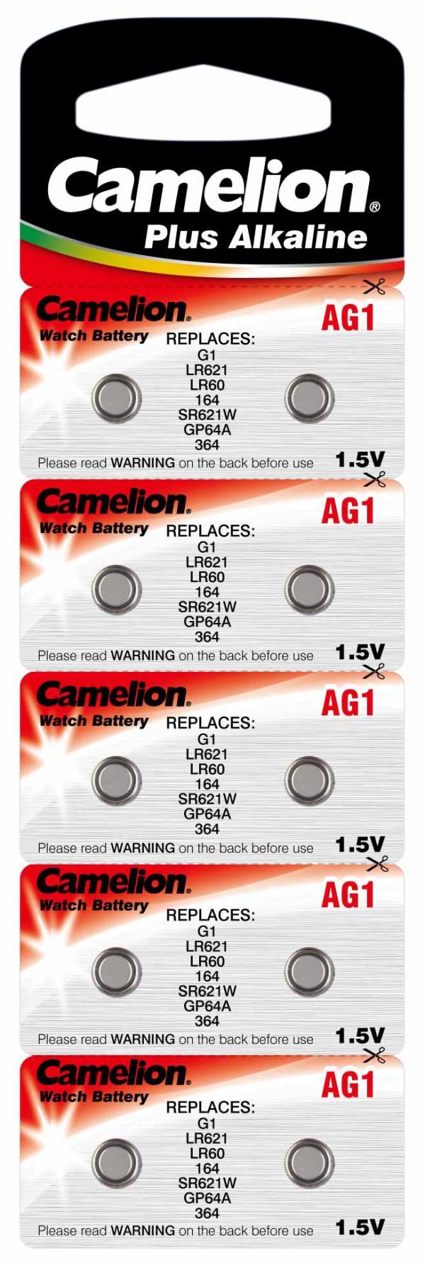 10 x Knopfzellen   Batterien, AG0   AG13, Uhrenbatterien Camelion Plus