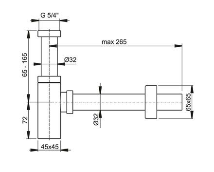 Design Geruchsverschluss SIPHON für Waschtische Röhren Syphon