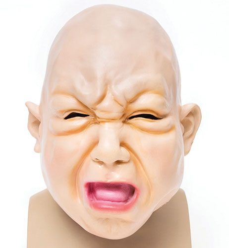 Fat Face Baby Rubber Mask Overhead Scary Halloween Fancy Dress Prop