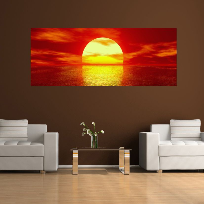 Wandtattoo selbstkl.Wallprint Sonnenuntergang Panorama