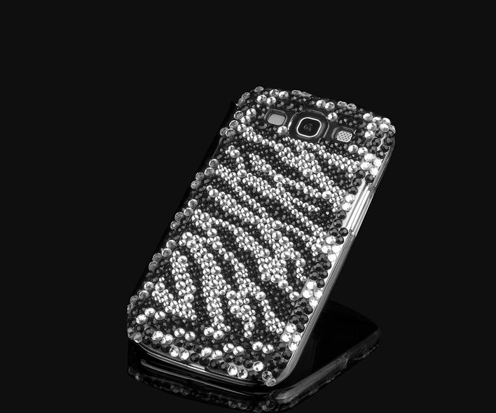 SAMSUNG GALAXY S3 i9300 ZEBRA STRASS CASE SCHUTZ HÜLLE COVER ETUI