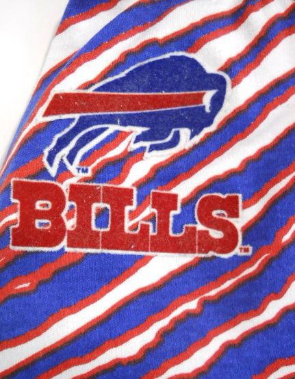 Vintage 90s ZUBAZ Zebra Stripe BUFFALO BILLS Work Out FOOTBALL Muscle