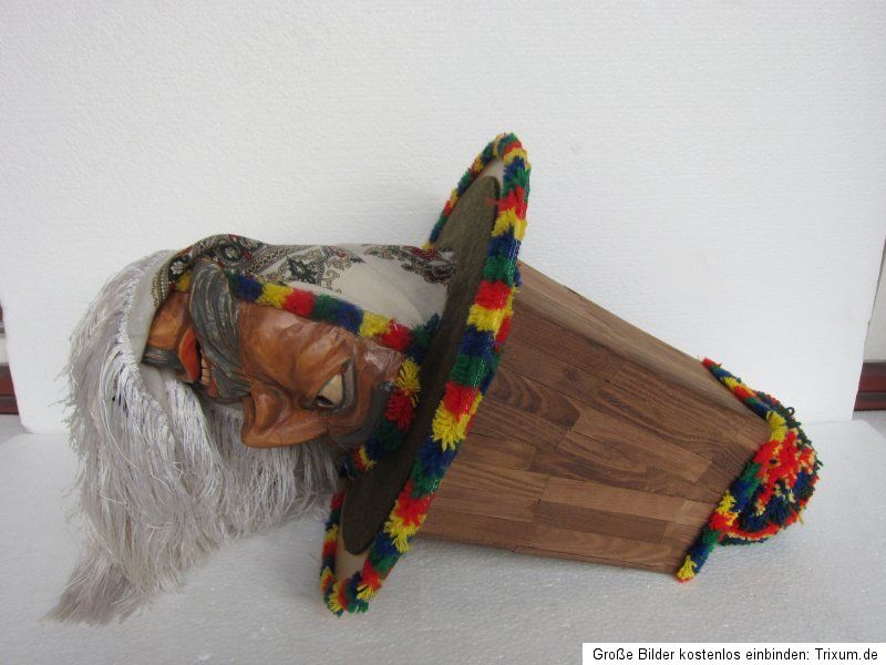 Klötzler Brauchtumsmaske, Holz Maske Perchten, Larve Fasnacht