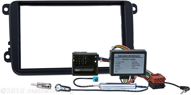 Einbauset (Doppel ISO Radioblende + CAN Bus Interface + Fakra Phantom