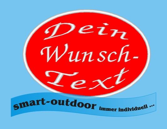 gestickter Patch Wunschtext Aufnäher Name oval 12cm