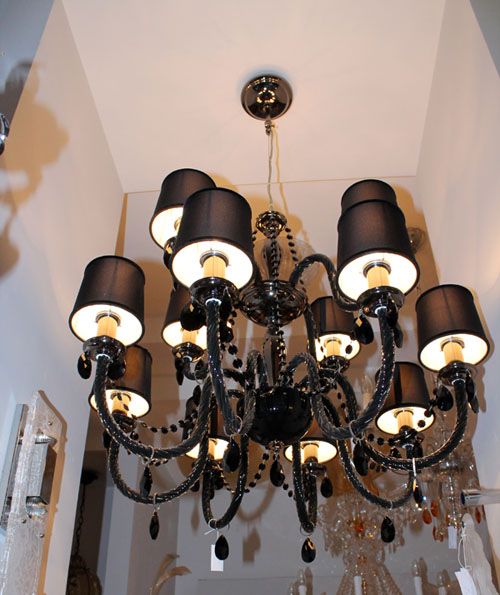 Kronleuchter Chandelier 445/8 + 4 mit Swarovski®   schwarz