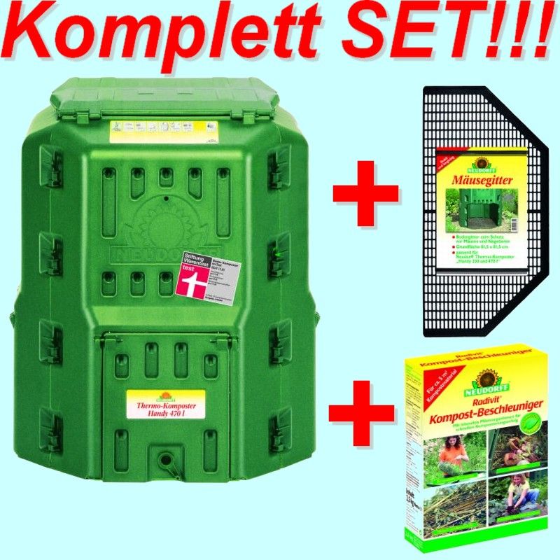 Neudorff Thermokomposter Handy 470 +Mäusegitter+Bonus