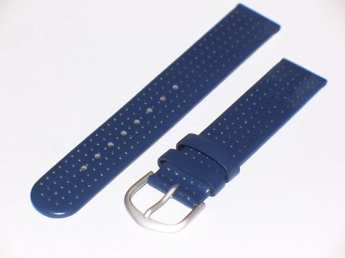 LEDER SPORTARMBAND ECHTES LEDER BLAU 18 MM NEU