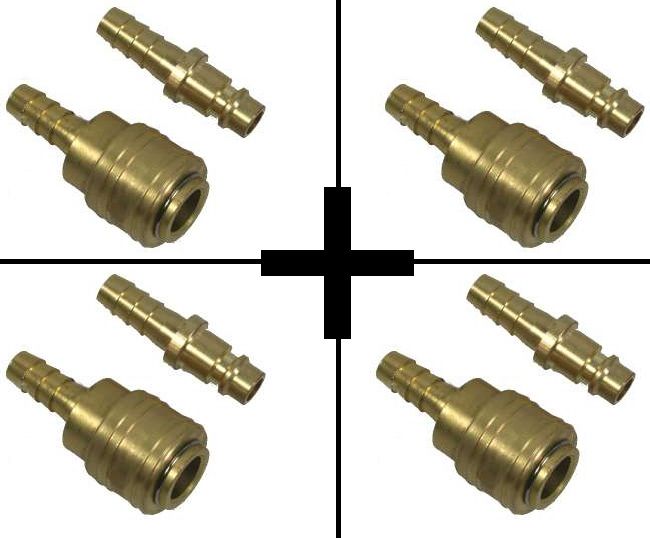 4x Gewindetülle Tülle + 4x Schnellkupplung Druckluft Kupplung