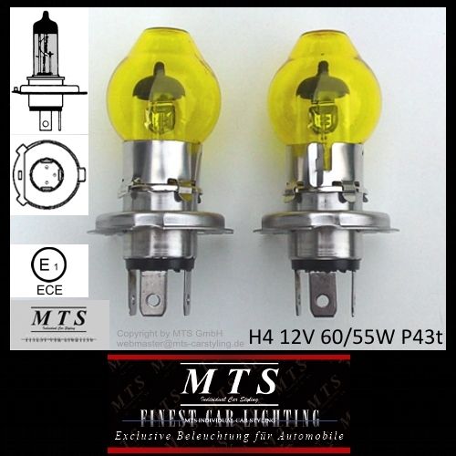 FRENCH YELLOW BULBS H4/472 60/55 WATT HEADLIGHT